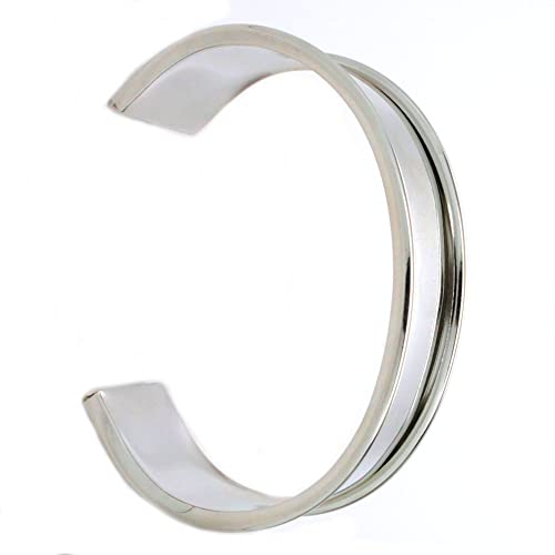 Flexible Steel Cuff Bracelet Blank, Nickel Plated Silver