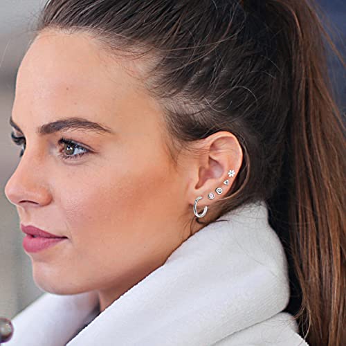 21Pairs Hypoallergenic Silver & Gold Plated Stud Earrings