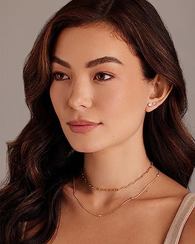 PAVOI 14K Gold Plated Mini CZ Stud Earrings