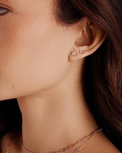 PAVOI 14K Gold Plated Mini CZ Stud Earrings