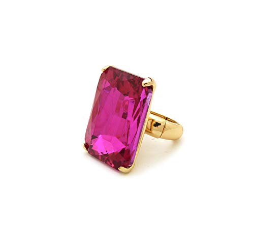 Colorful Stone Stretch Ring for Women (Fuchsia)