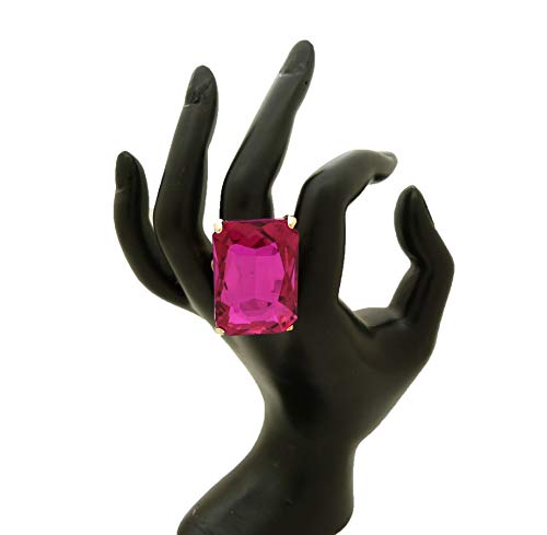Colorful Stone Stretch Ring for Women (Fuchsia)