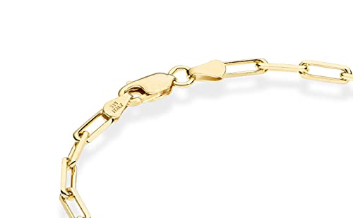18K Gold Over Sterling Silver Paperclip Chain Bracelet