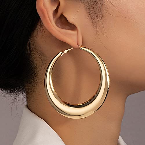 Bohemian Gold Hoop Circle Statement Earrings Set
