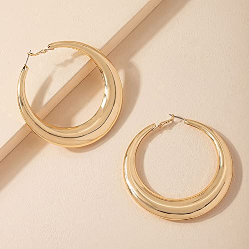 Bohemian Gold Hoop Circle Statement Earrings Set