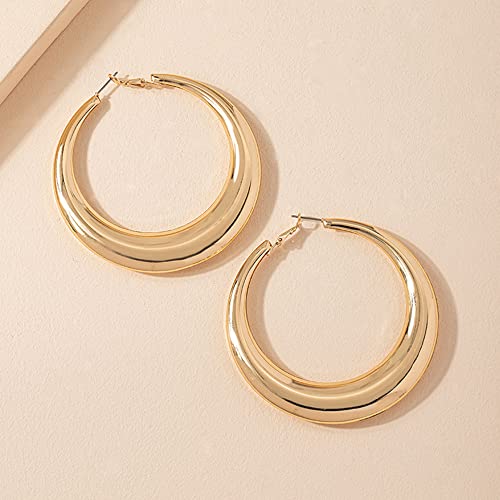 Bohemian Gold Hoop Circle Statement Earrings Set