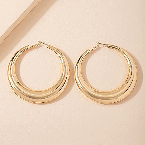 Bohemian Gold Hoop Circle Statement Earrings Set