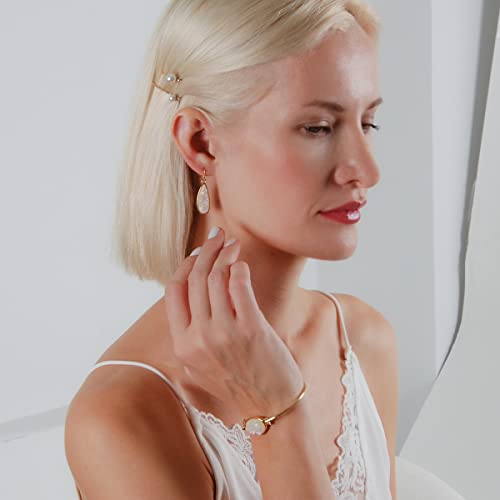 Sparkly Druzy Drop Earrings for Women in Gold