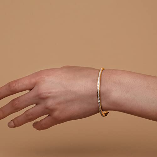 PAVOI 14K Gold Plated CZ Tennis Bracelet for Women