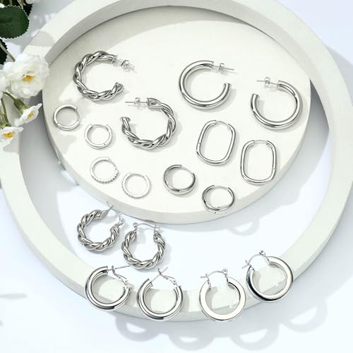 14k Gold Plated Hoop Earrings for Women Trendy