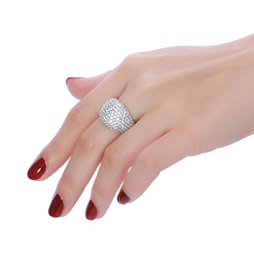 Dome Ring with White Diamond Accent in Size 5-11