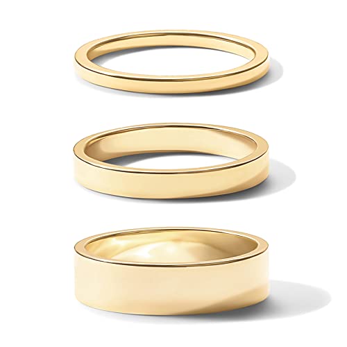18K Gold Plated Stacking Rings Set for Women