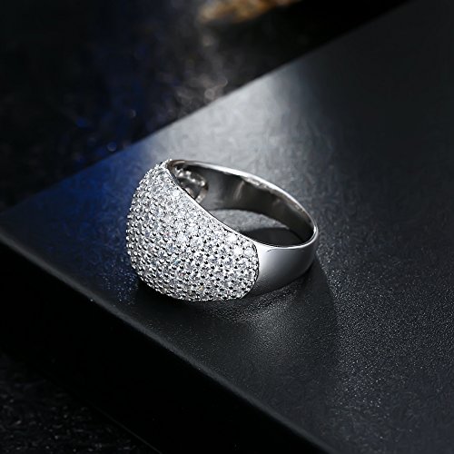Dome Ring with White Diamond Accent in Size 5-11