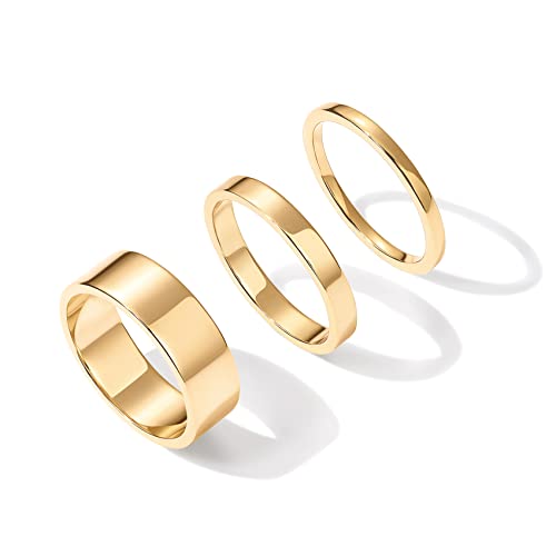 18K Gold Plated Stacking Rings Set for Women