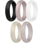 Women's Silicone Wedding Bands - Multi-color Options, Size 5.5-6