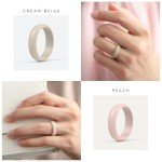 Women's Silicone Wedding Bands - Multi-color Options, Size 5.5-6