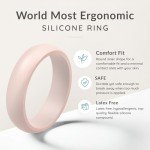 Women's Silicone Wedding Bands - Multi-color Options, Size 5.5-6