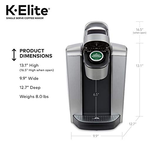 Keurig K-Elite Single-Serve Coffee Maker, Brushed Silver
