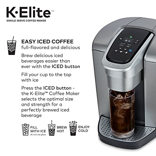 Keurig K-Elite Single-Serve Coffee Maker, Brushed Silver