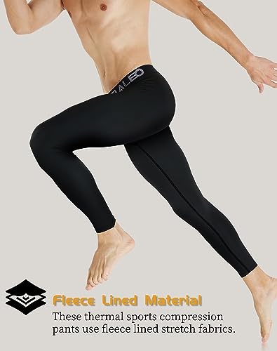 Men's Winter Compression Pants - Fleece Lined Leggings