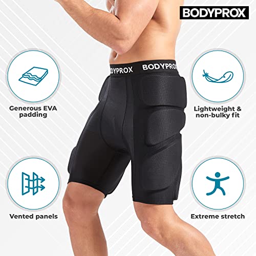 Bodyprox Padded Snowboarding Shorts - Medium, Black