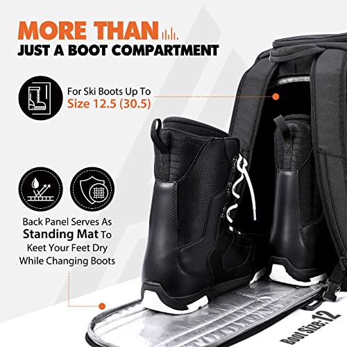50L Hikenture Ski Boot Bag Backpack: Large Capacity
