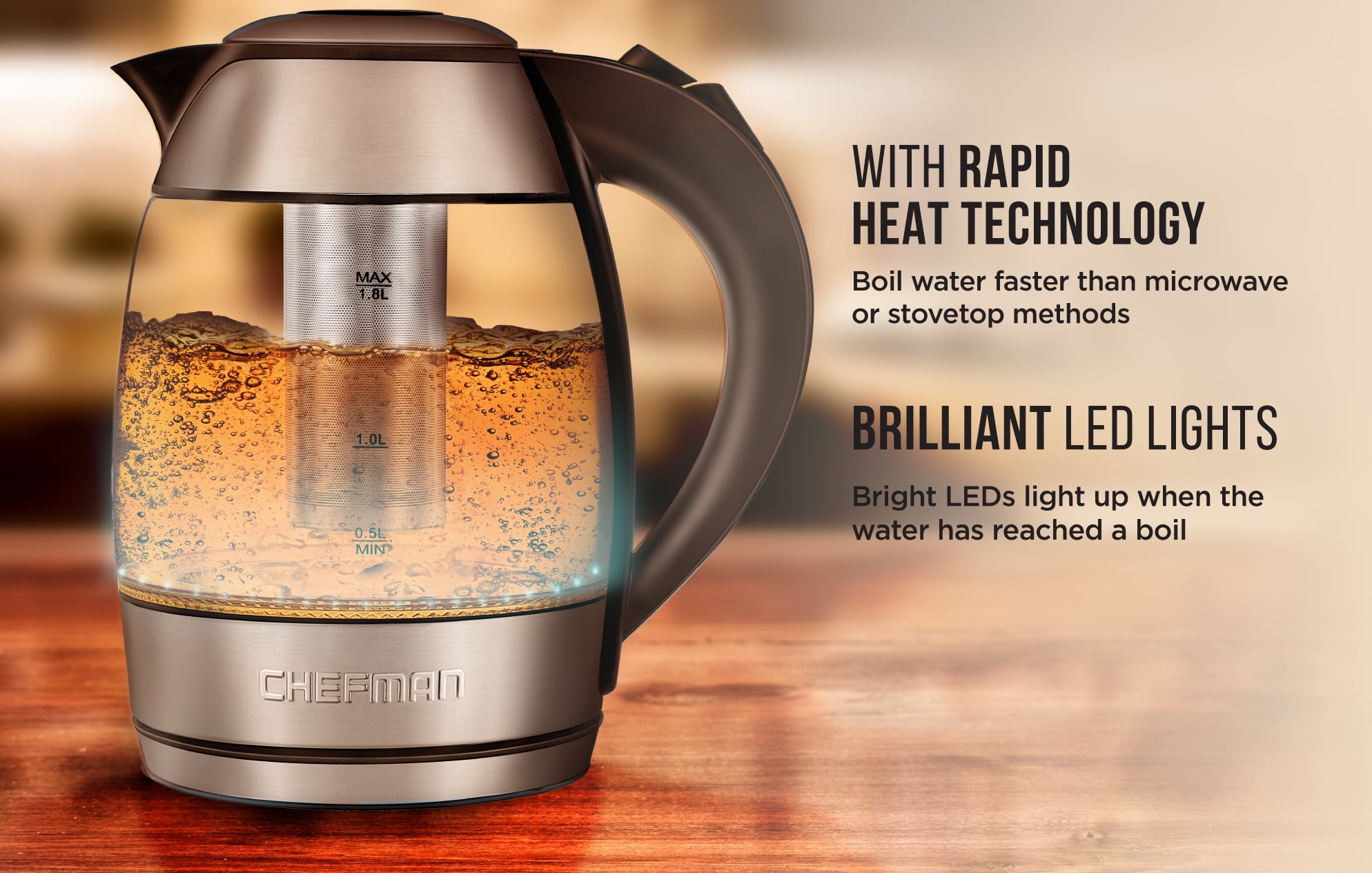 Electric Glass Kettle with Tea Infuser