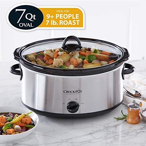 7-Qt Stainless Steel Oval Slow Cooker