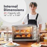 Elite Gourmet 45L Convection Toaster Oven with French Doors