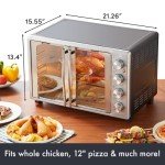Elite Gourmet 45L Convection Toaster Oven with French Doors