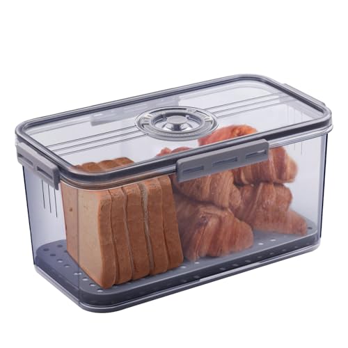 Grey Bread Box with Time Recording Lid