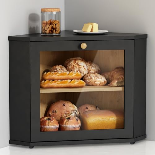Goozii Corner Black Bread Box - Two Layer