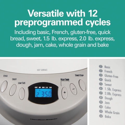 Hamilton Beach Breadmaker with Gluten Free Setting