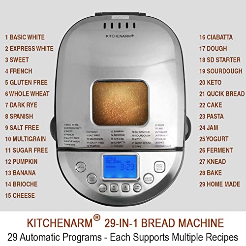 KitchenArm 29-in-1 Smart Bread Maker - Gluten-Free Settings