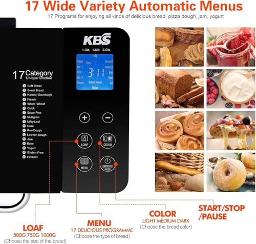 KBS 17-in-1 Bread Maker with Nut Dispenser