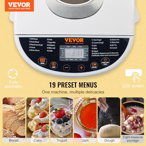 VEVOR 19-in-1 Bread Maker, Nonstick Ceramic Pan