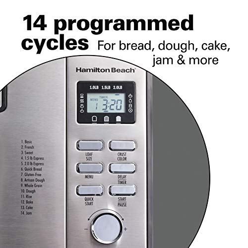 Hamilton Beach Bread Maker with Auto Dispenser, 14 Settings