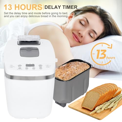 Patioer 14-in-1 Bread Maker Machine, White