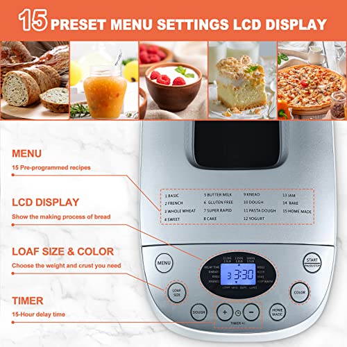 Patioer 3.5LB 15-in-1 Bread Maker Machine, Gluten-Free