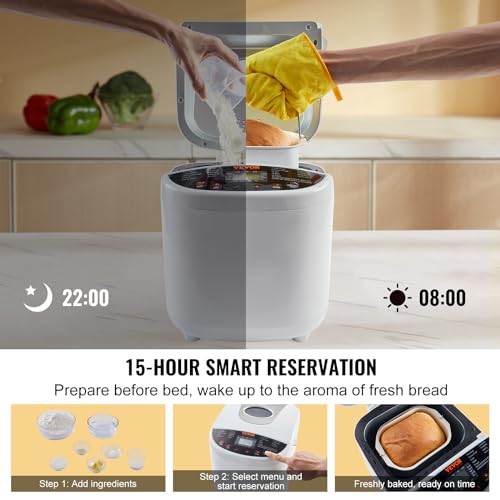 VEVOR 19-in-1 Bread Maker, Nonstick Ceramic Pan