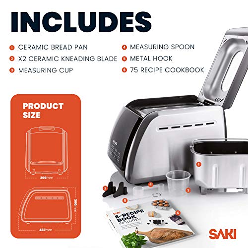 SAKI Large 3lb Bread Maker Machine, Programmable