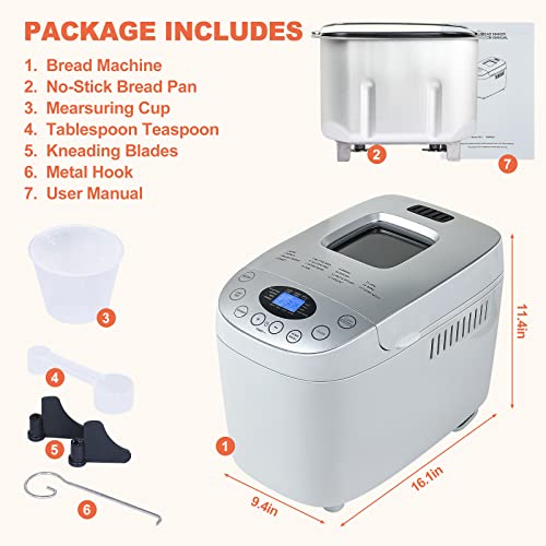 Patioer 3.5LB 15-in-1 Bread Maker Machine, Gluten-Free