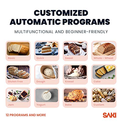 SAKI Large 3lb Bread Maker Machine, Programmable
