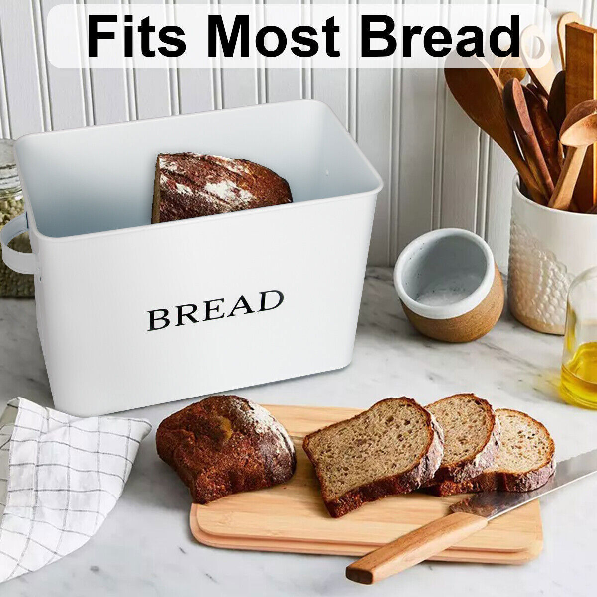 Stainless Steel Kitchen Bread Box Large Container