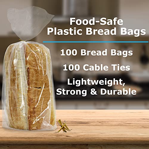 Clear Bread Bags with 100 Cable Ties