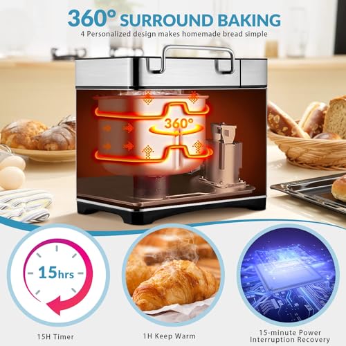 Premium Stainless Steel Bread Maker, 17-in-1, Gluten Free