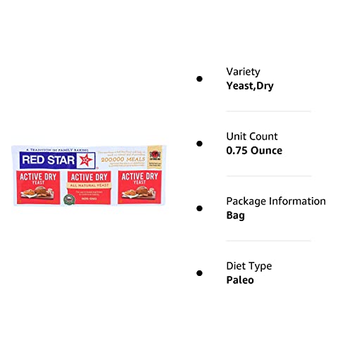 Red Star Gluten Free Yeast, 3 Pack, 0.75 oz