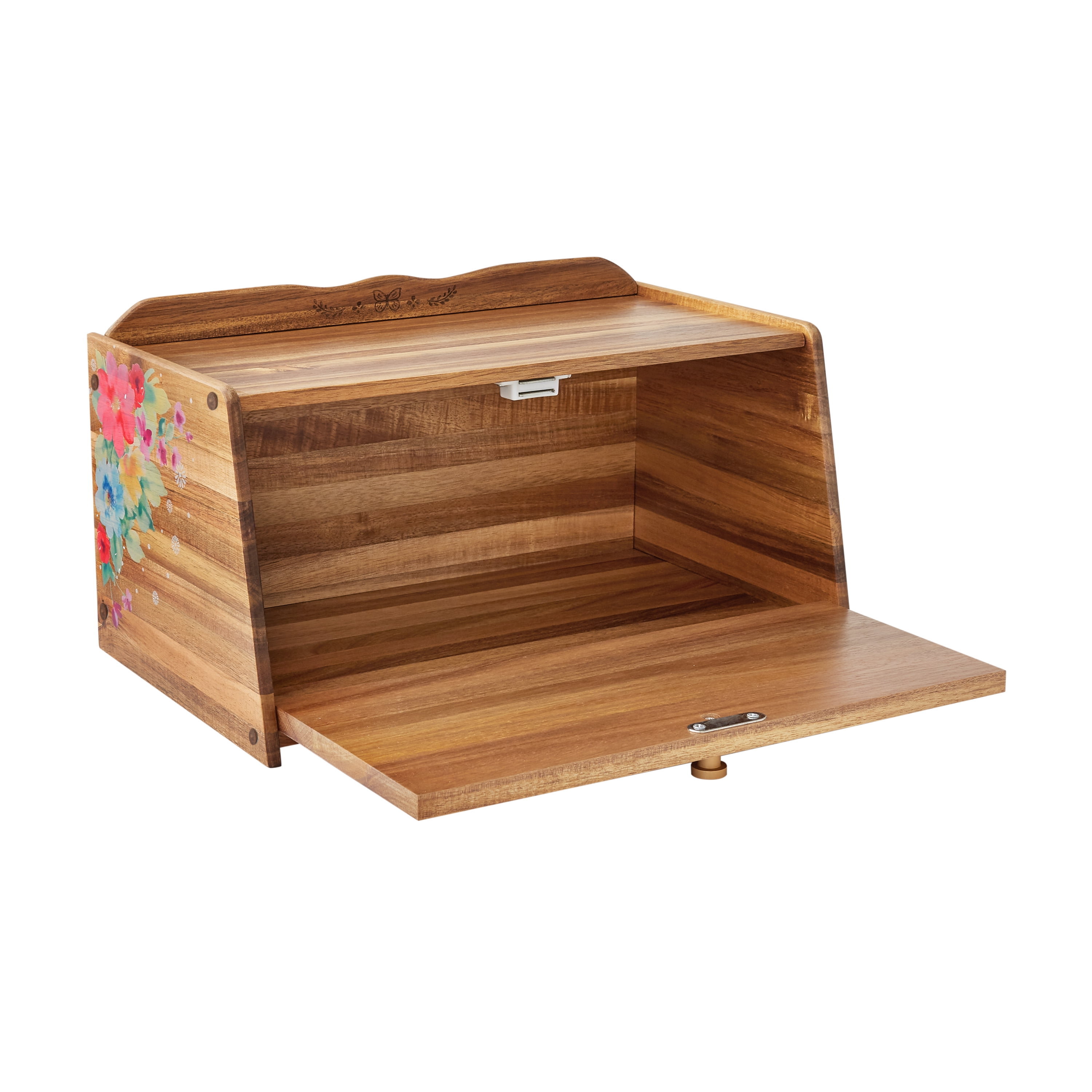 The Pioneer Woman Brown Acacia Bread Box