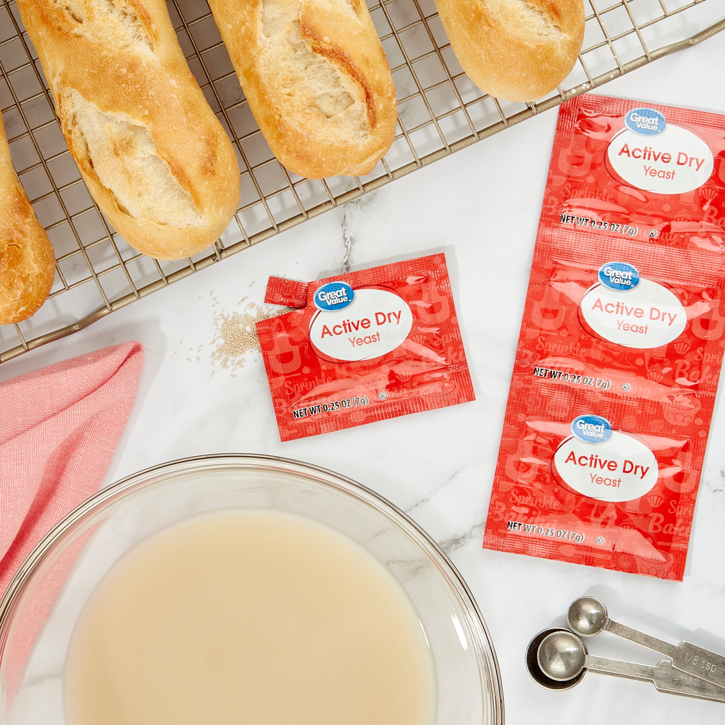 Great Value Active Dry Yeast, 0.25 oz, 3 Count