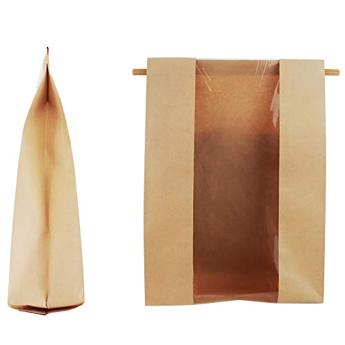 50 Pack Kraft Bread Bags with Window